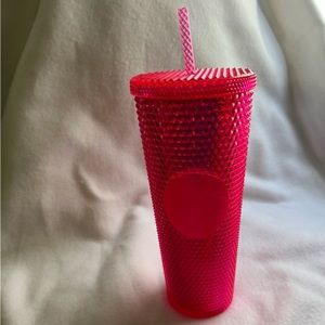 Starbucks, NWT, Hot Neon Pink Studded Iridescent Cold Tumbler , 24 Oz Cup